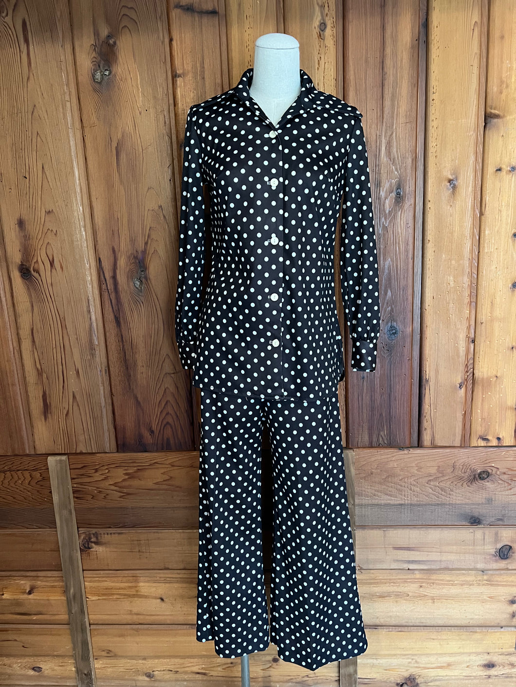 Vintage Polka Dot Shirt and Pant Set