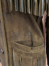 Load image into Gallery viewer, Vintage Brown Suede Fringe Jacket
