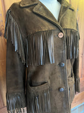 Load image into Gallery viewer, Vintage Brown Suede Fringe Jacket
