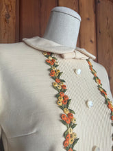 Load image into Gallery viewer, Vintage Cream Floral Embroidered Dress
