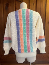 Load image into Gallery viewer, 80s Vintage Pastel Stripe Dolman Sweater
