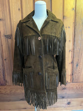 Load image into Gallery viewer, Vintage Brown Suede Fringe Jacket
