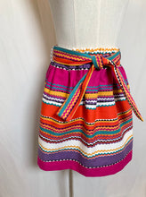 Load image into Gallery viewer, 1970&#39;s Multicolor Zig Zag Belted Mini Skirt
