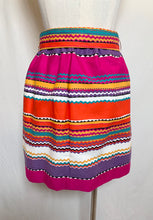 Load image into Gallery viewer, 1970&#39;s Multicolor Zig Zag Belted Mini Skirt
