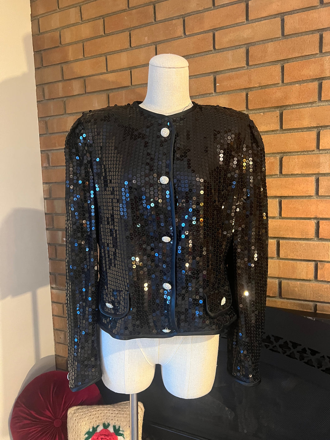 1980’s Black Sequin Blouse