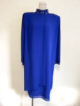 Load image into Gallery viewer, 1980’s Blue Bead Detail Dress by Ursula of Switzerland
