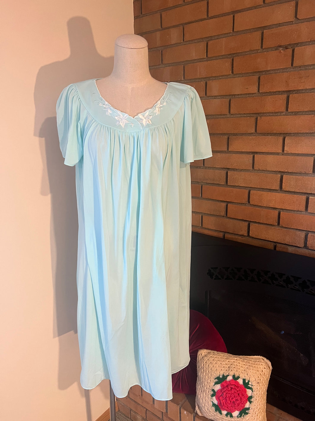 1990’s Baby Blue Embroidered Nightgown