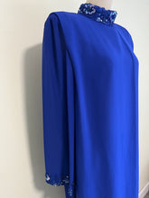 Load image into Gallery viewer, 1980’s Blue Bead Detail Dress by Ursula of Switzerland
